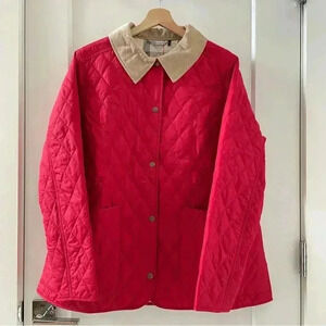 BARBOUR ANNANDALE QUILTED RED JACKET SIZE 14